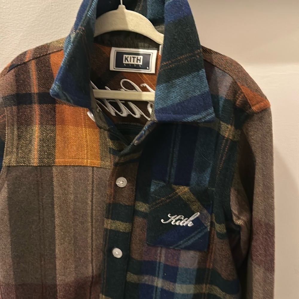 Kith brand new SOLD OUT Plaid Wool Shirt Jacket Button Front Kids Sz 6